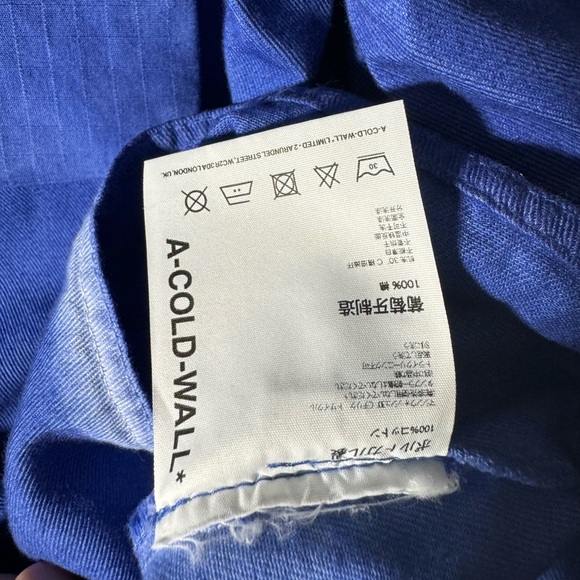 A Cold Wall Button Up Shirt Blue Faded Oversized Pockets Samuel Ross Oversized - Picture 10 of 10